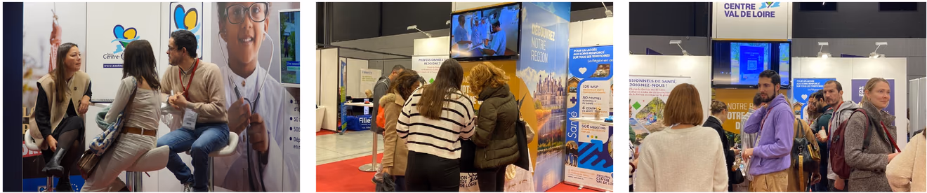 Rencontres sur des salons et congrès — trois photos